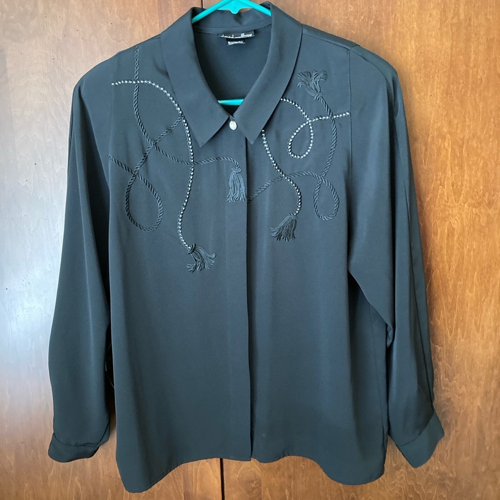 David Matthew Black Button Down - Vintage